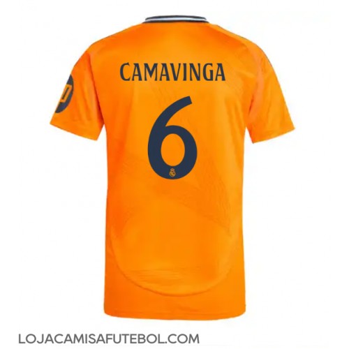 Camisa de Futebol Real Madrid Eduardo Camavinga #6 Equipamento Secundário 2024-25 Manga Curta